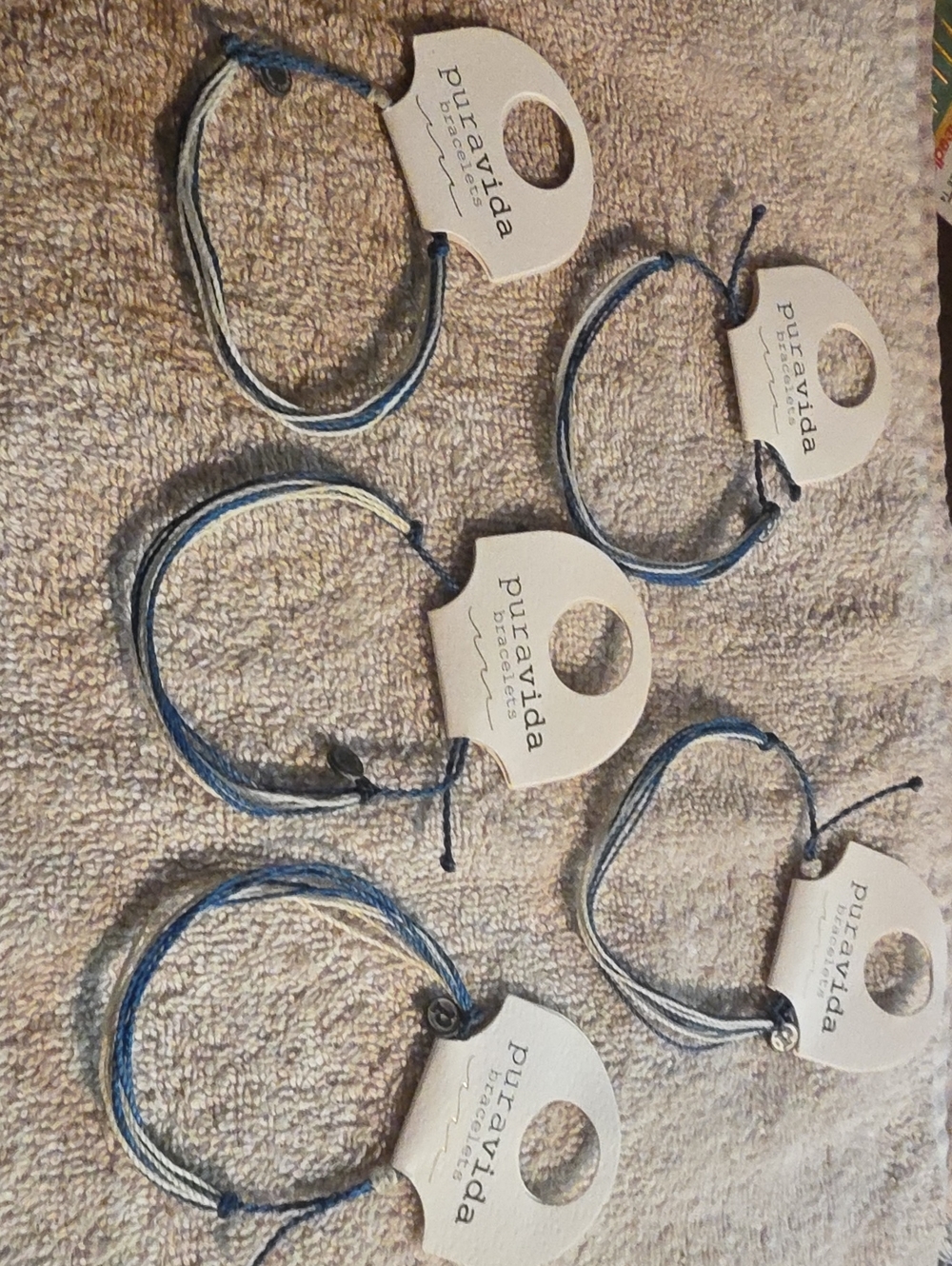 Pura Vida Blue Ombre Cord Bracelet Set - Six Stackable Bracelets